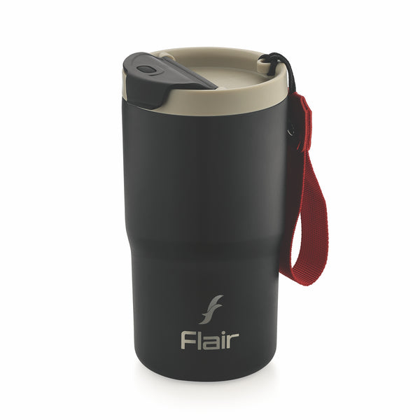 Flair Brew Black Vacuum Insulated Stainless Steel Mug, Double Walled Hot And Cold Carry Flask For Travel Mug