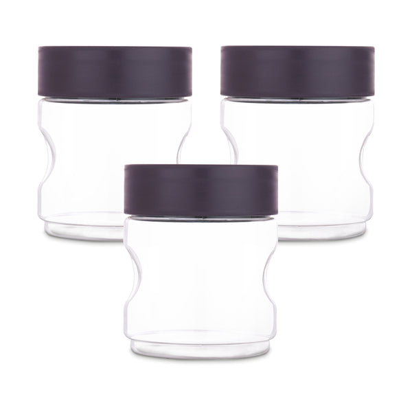 Flair Plastic Stackup Pet Jar Set Of 3 Pcs